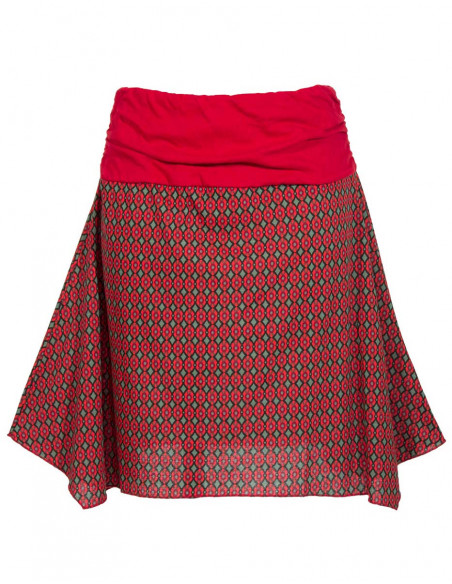 Jupe courte imprimée asymétrique