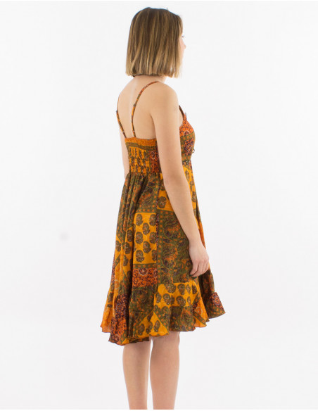 Robe courte polyester imprimé sari