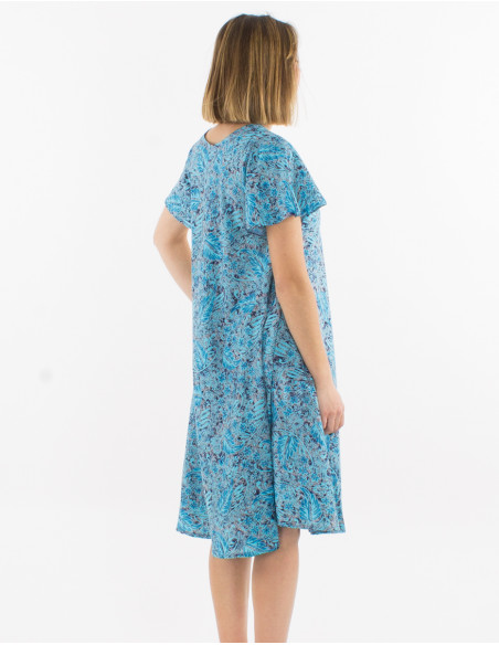 Robe polyester manches courtes imprimé sari