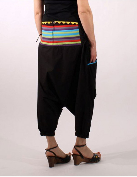 Cotton short sarouel with embroideries