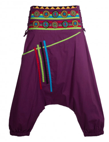 Cotton short sarouel with embroideries