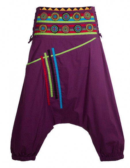 Cotton short sarouel with embroideries