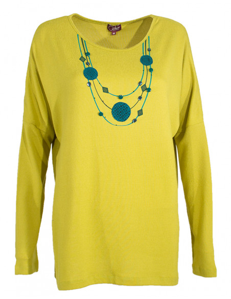 Pull maille effet collier