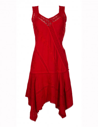 Viscose sw dress with lace