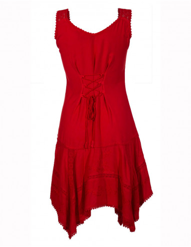 Mini robe viscose avec dentelle