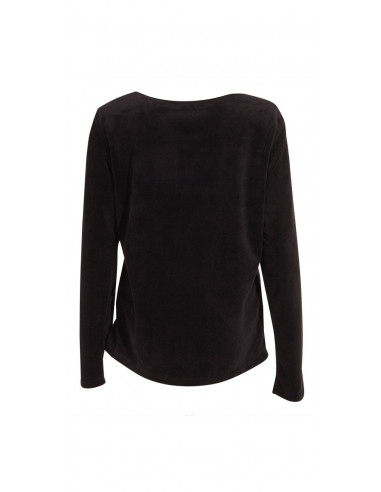 Knitted polyester pullover with printemps print