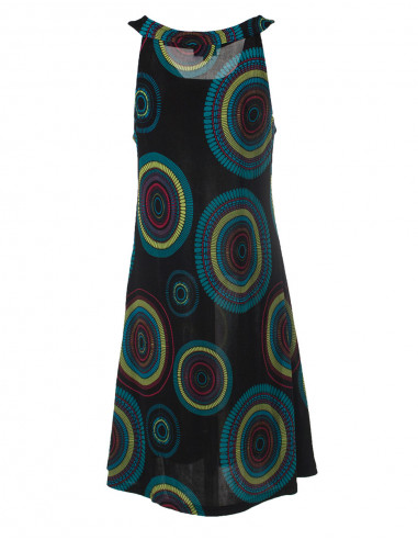 Knitted 96% polyester 4% spandex dress with mandala print