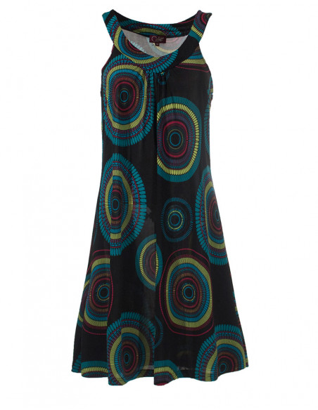 Knitted 96% polyester 4% spandex dress with mandala print
