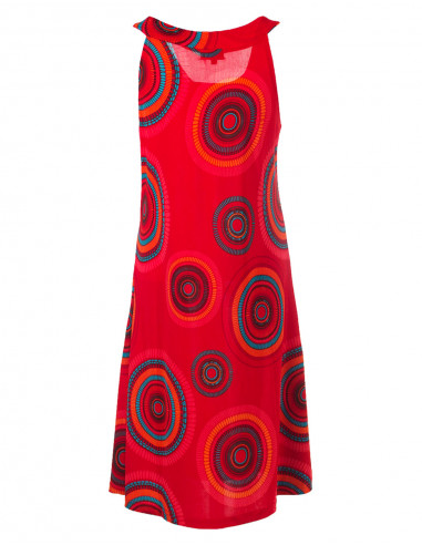 Knitted 96% polyester 4% spandex dress with mandala print