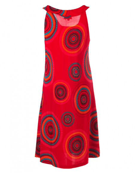 Knitted 96% polyester 4% spandex dress with mandala print