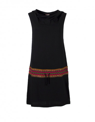 Robe Maille Coton Capuche Sans Manches