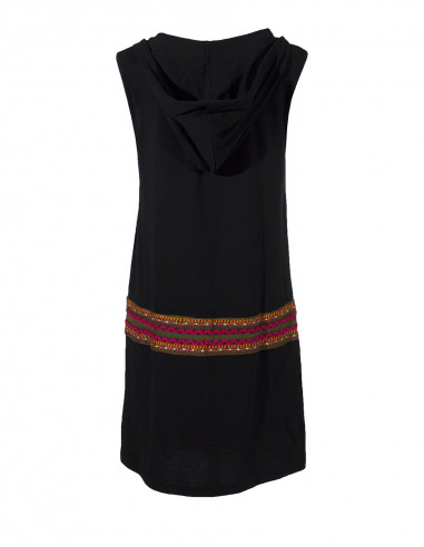 Robe Maille Coton Capuche Sans Manches