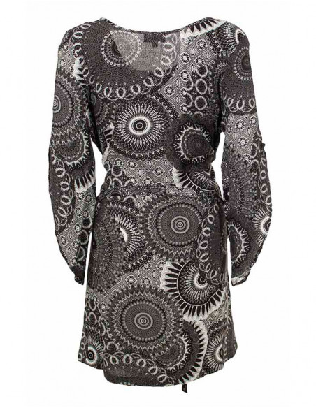 Robe Viscose Manches 3/4 Imprime Kenya