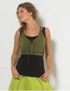 Debardeur femme effet superposition