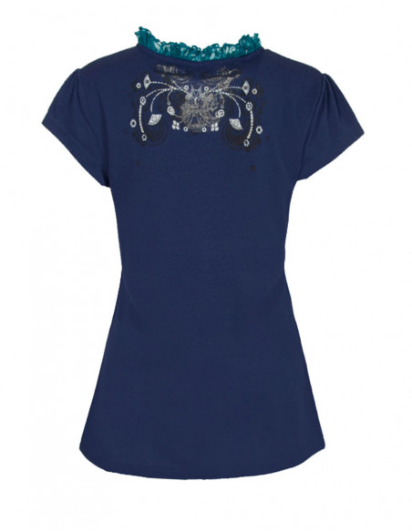 Tee shirt femme encolure V