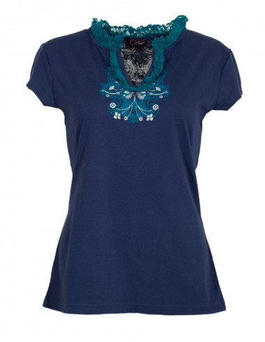 Tee shirt femme encolure V