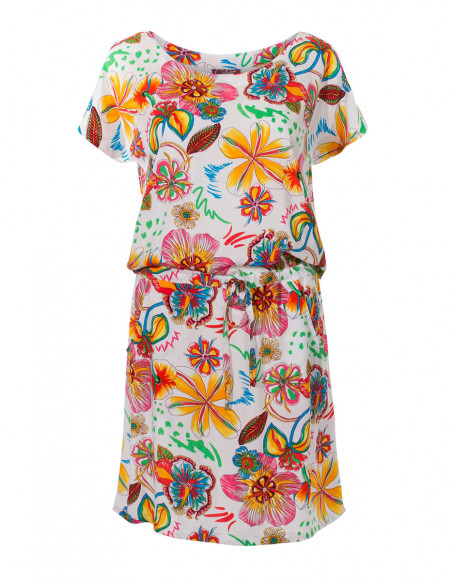Tia Printed Viscose Short Sleeve Dress