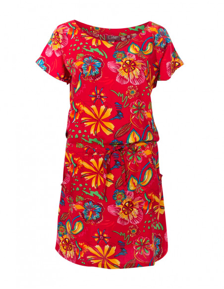 Tia Printed Viscose Short Sleeve Dress