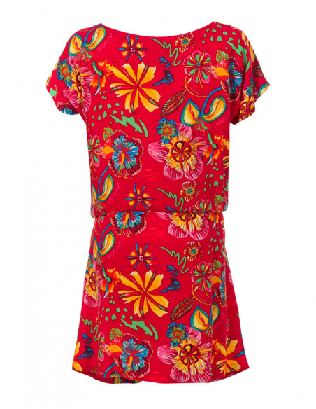 Tia Printed Viscose Short Sleeve Dress