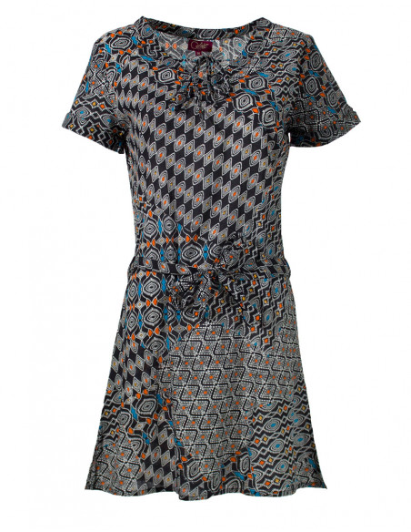 Robe Coton Manches Courtes Imprime Boubo