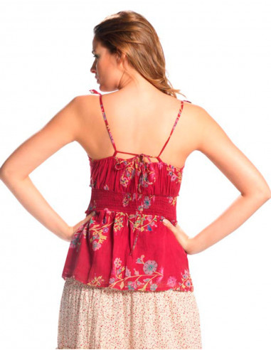 Top coton voile imprimé doublé