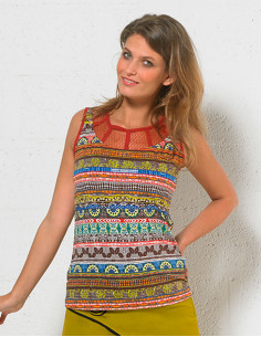 Tshirt sans manches imprimé