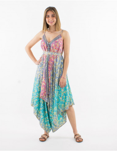Combi longue polyester imprimé argenté