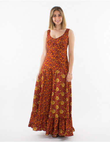 Robe Longue Polyester Bretelles Sari