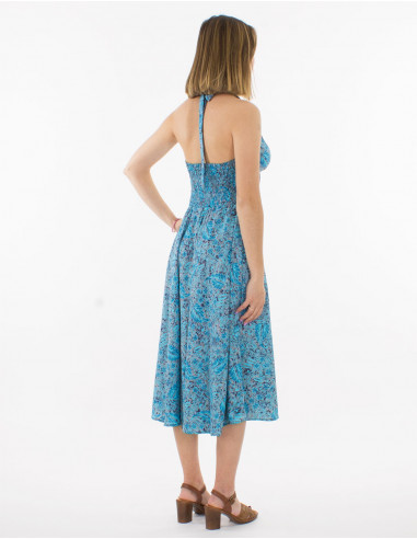 Short sari print polyester dress