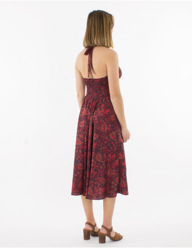 Short sari print polyester dress