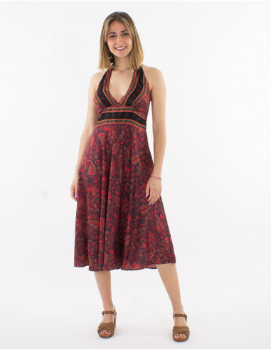 Robe courte polyester imprimé sari