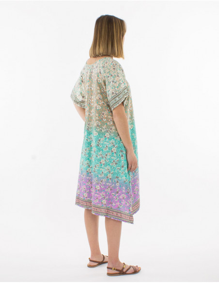 Silver print polyester dress