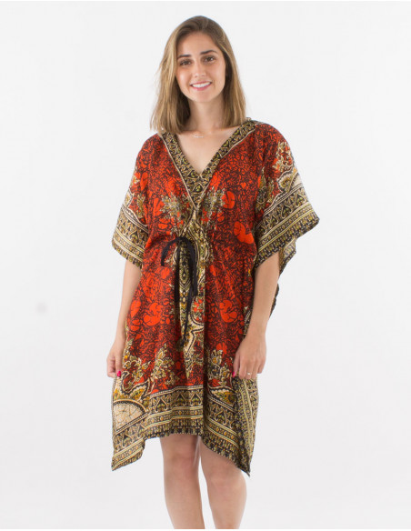 Polyester printed kaftan tunic