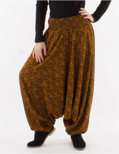 Viscose 3 and 1 harem pants with indian print