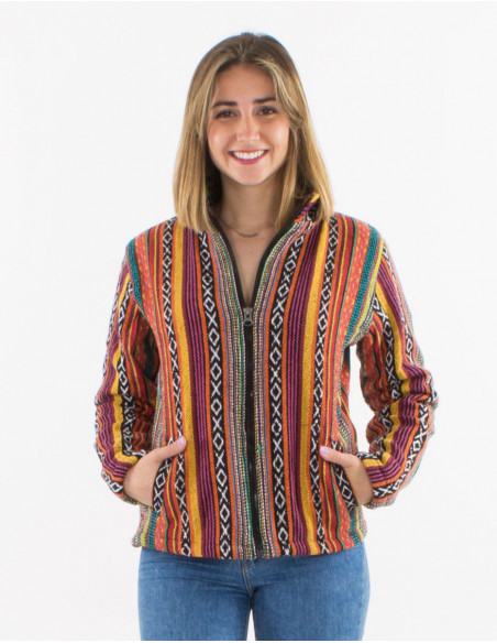 Veste Coton Zip Doublee Polaire Gueri A