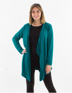 Veste maille 74% viscose 21% polyester 5% élasthanne 2