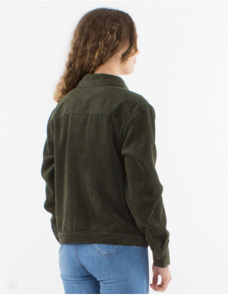 Corduroy 88% polyester 12% polyamide buttoned jacket