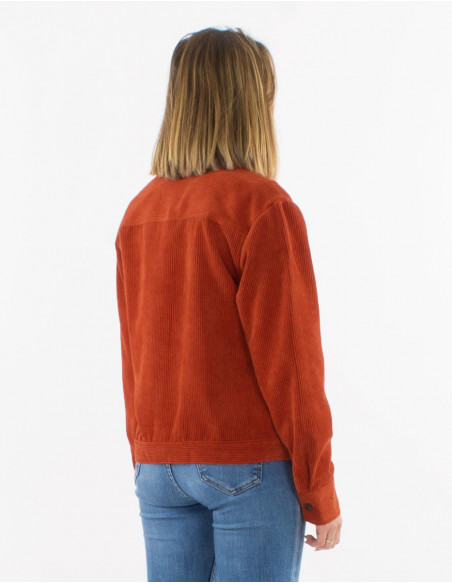 Corduroy 88% polyester 12% polyamide buttoned jacket