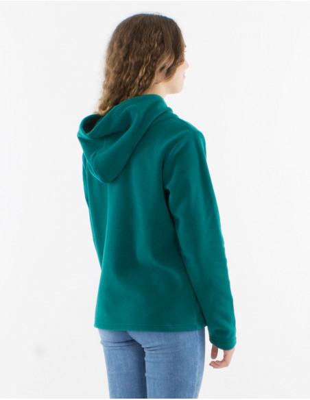 Knitted polyester polar jacket with wood