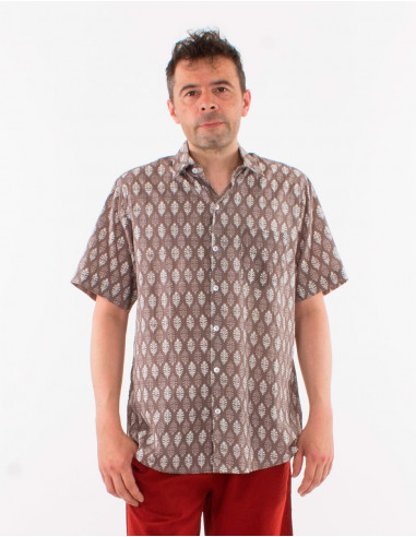 Men's short-sleeved lightweight cotton shirt