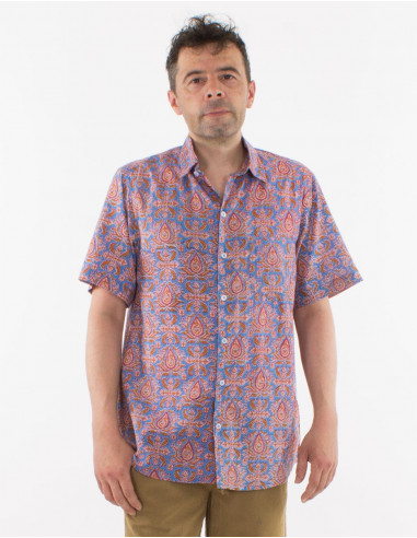 Chemise homme coton léger manches courtes