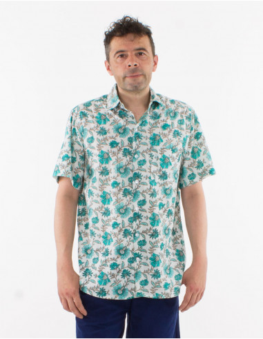 Chemise homme coton léger manches courtes