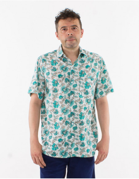 Chemise homme coton léger manches courtes