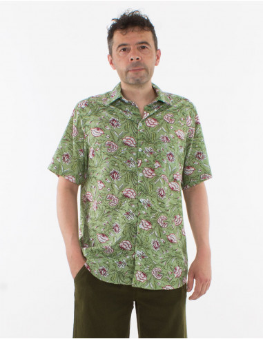 Men's short-sleeved lightweight cotton shirt