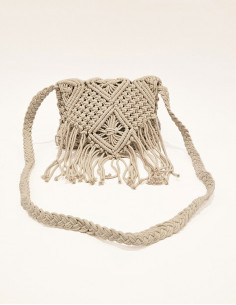 Sac coton macramé avec doublure 25X20cm 2
