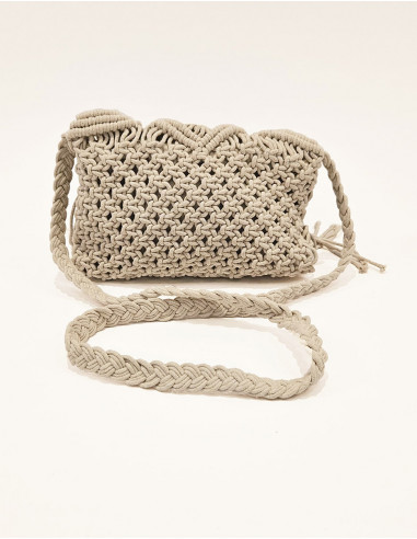 Sac coton macramé avec doublure 25X20cm