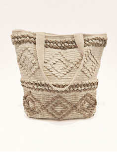 Sac coton macramé avec doublure 45X45CM 2
