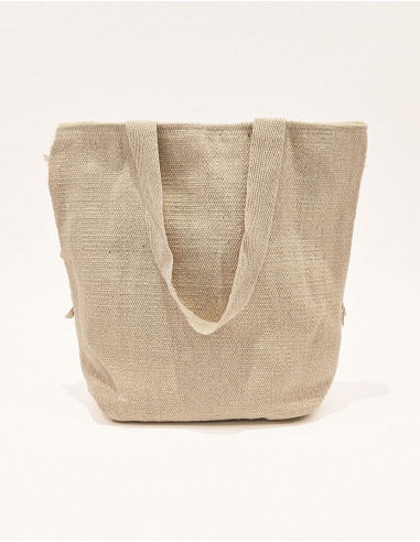 Macramé cotton bag with lining 45X45CM