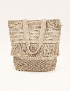 Sac coton macramé avec doublure 45X45CM 2