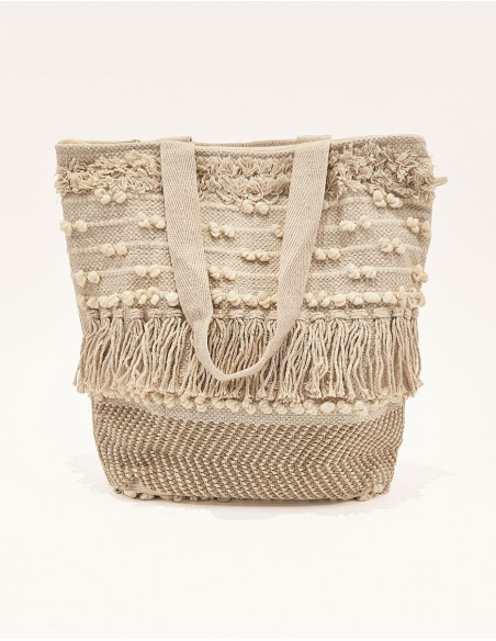 Macramé cotton bag with lining 45X45CM